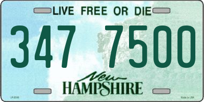 NH license plate 3477500