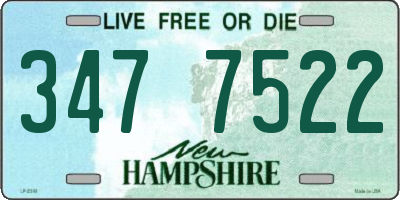 NH license plate 3477522