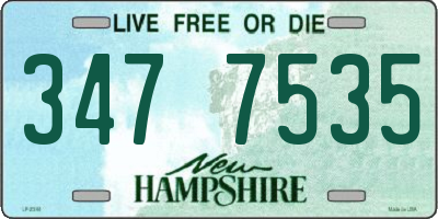 NH license plate 3477535