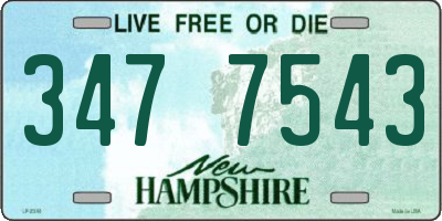 NH license plate 3477543