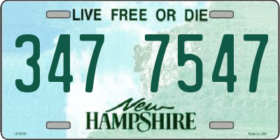 NH license plate 3477547