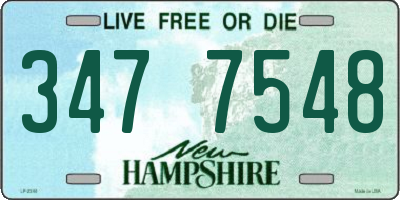 NH license plate 3477548