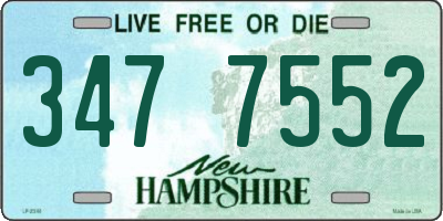 NH license plate 3477552