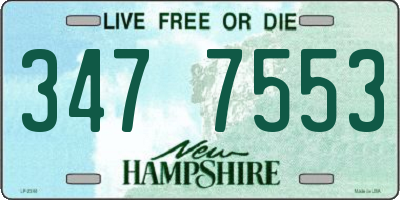 NH license plate 3477553