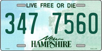 NH license plate 3477560