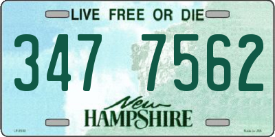 NH license plate 3477562