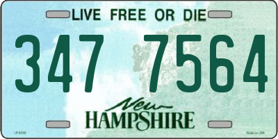 NH license plate 3477564