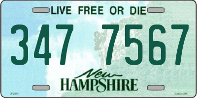 NH license plate 3477567