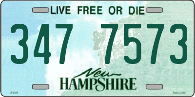 NH license plate 3477573