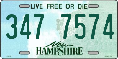 NH license plate 3477574