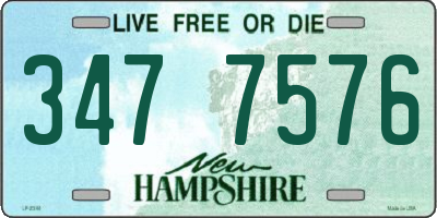 NH license plate 3477576