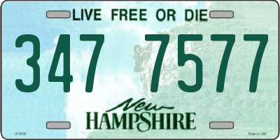 NH license plate 3477577