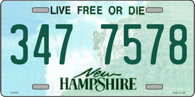 NH license plate 3477578