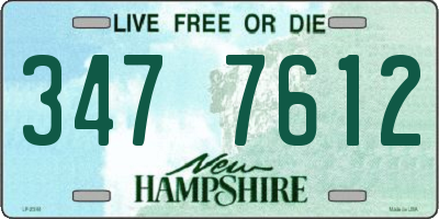 NH license plate 3477612