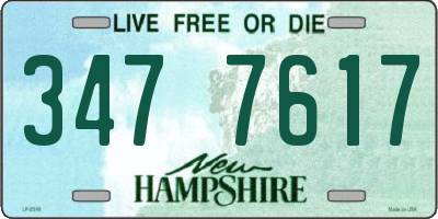 NH license plate 3477617