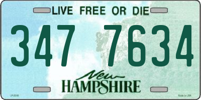 NH license plate 3477634