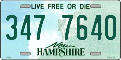 NH license plate 3477640