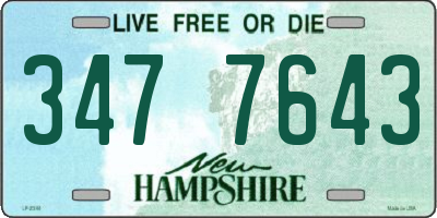 NH license plate 3477643