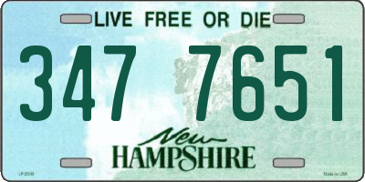 NH license plate 3477651