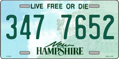 NH license plate 3477652
