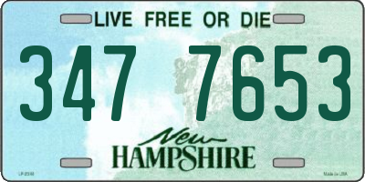 NH license plate 3477653