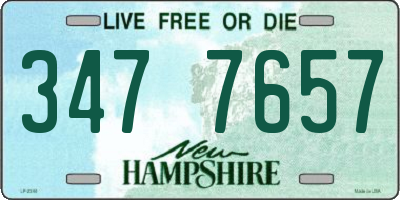 NH license plate 3477657