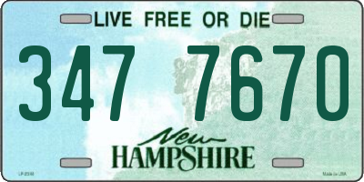 NH license plate 3477670