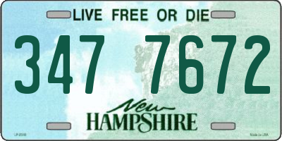 NH license plate 3477672
