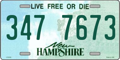 NH license plate 3477673