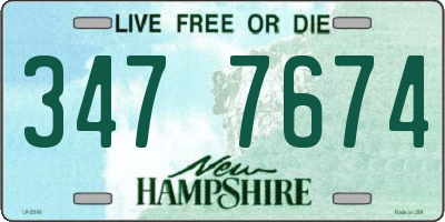 NH license plate 3477674