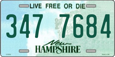 NH license plate 3477684