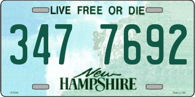 NH license plate 3477692
