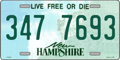 NH license plate 3477693
