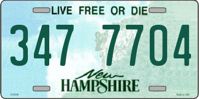 NH license plate 3477704