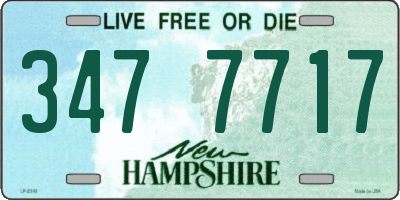 NH license plate 3477717