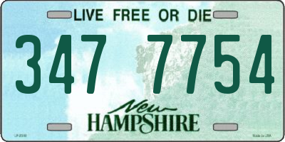 NH license plate 3477754