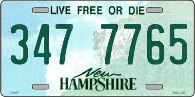 NH license plate 3477765