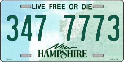 NH license plate 3477773