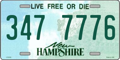 NH license plate 3477776