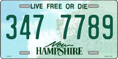 NH license plate 3477789