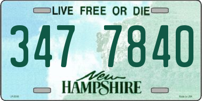 NH license plate 3477840
