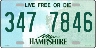NH license plate 3477846