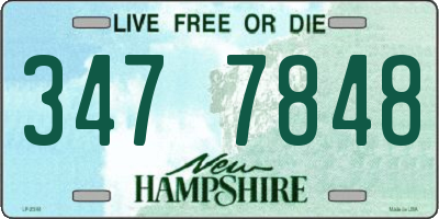 NH license plate 3477848