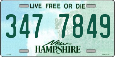 NH license plate 3477849