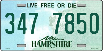 NH license plate 3477850