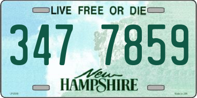 NH license plate 3477859