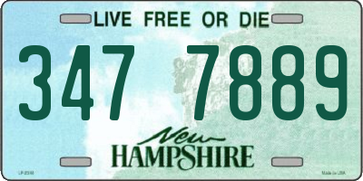 NH license plate 3477889