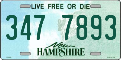 NH license plate 3477893