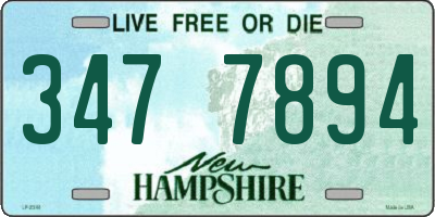 NH license plate 3477894