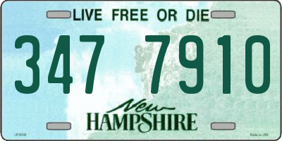 NH license plate 3477910